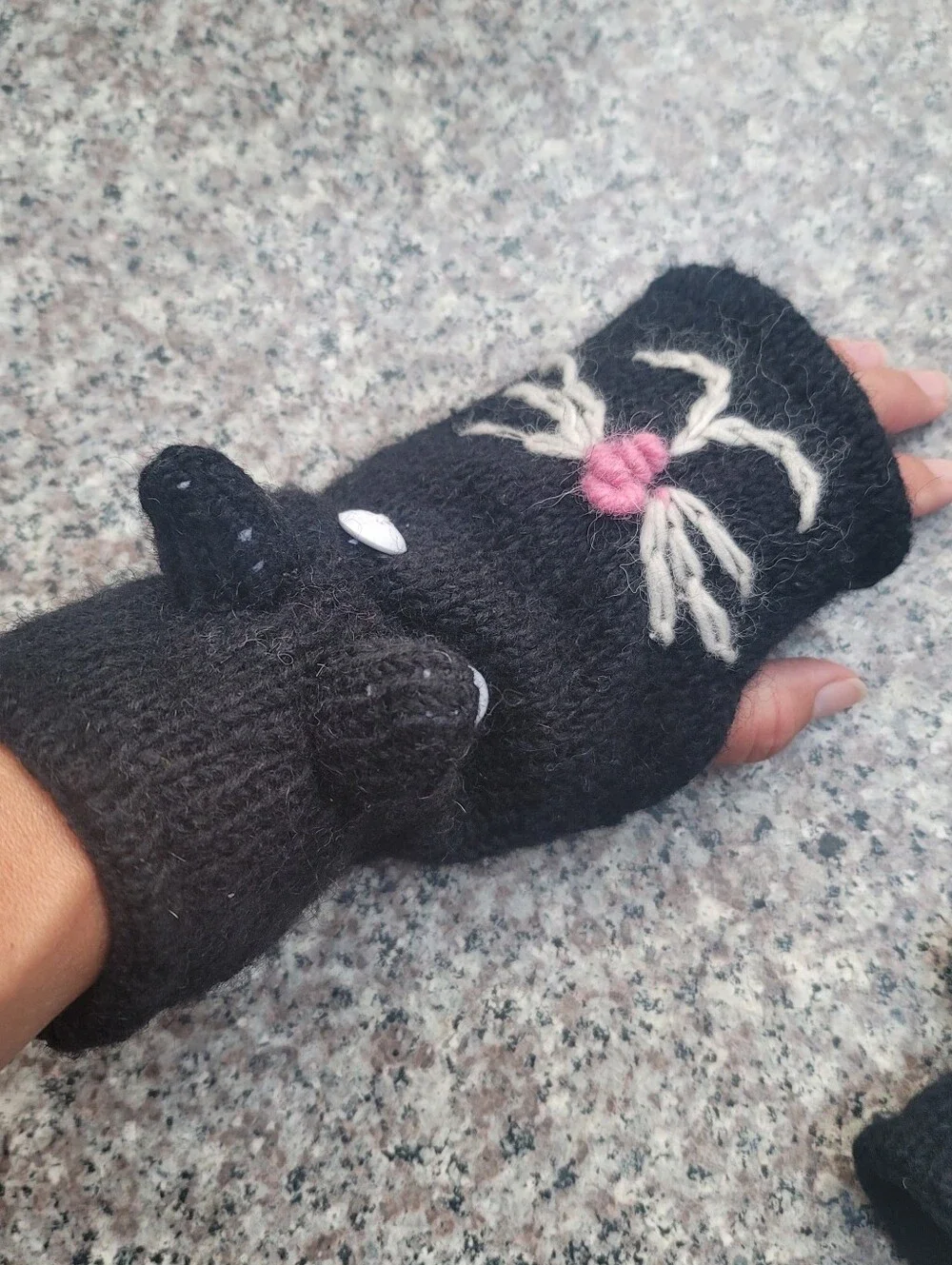 Wool fingerless mittens